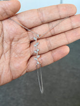 Elegant Silver Branch Design Slave Bracelet – White Stone Hand Chain Jewelry
